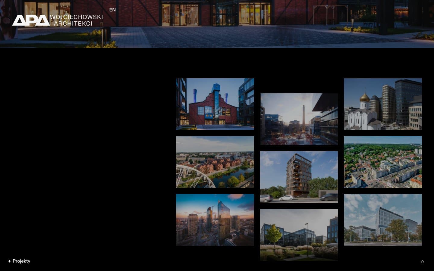 Architectural project gallery on the APA Wojciechowski website