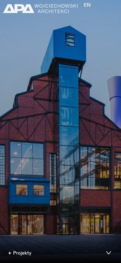 APA Wojciechowski mobile website with architectural photography