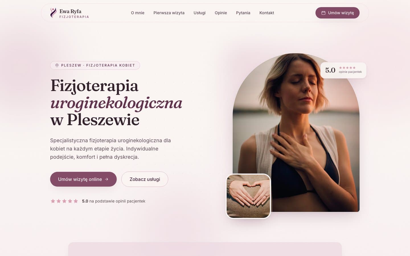 Ewa Ryfa Physiotherapy — website screenshot
