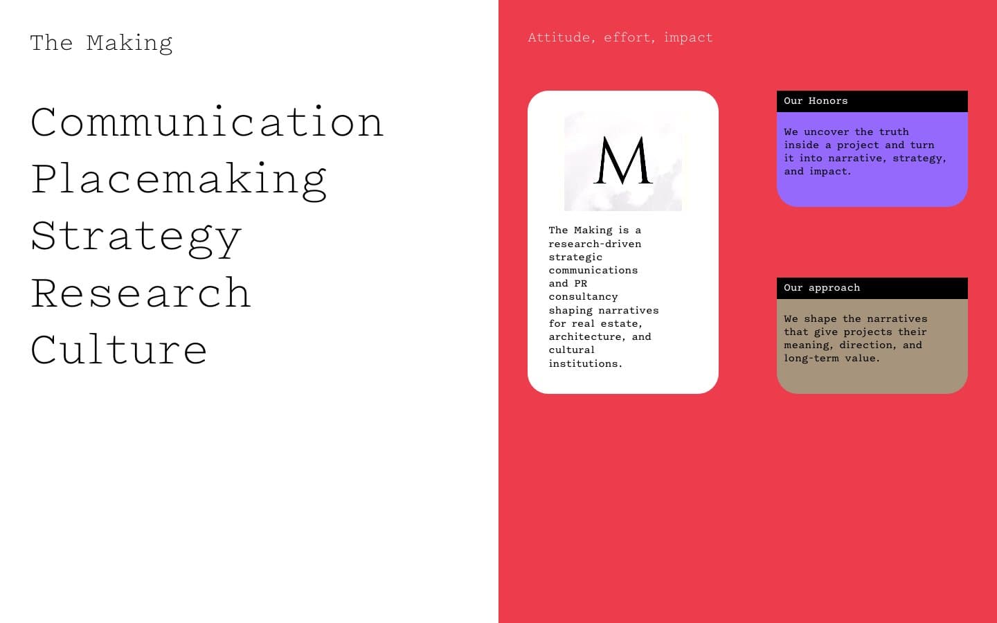 The Making — website screenshot
