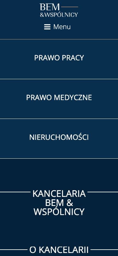 BEM and Wspólnicy law firm mobile website